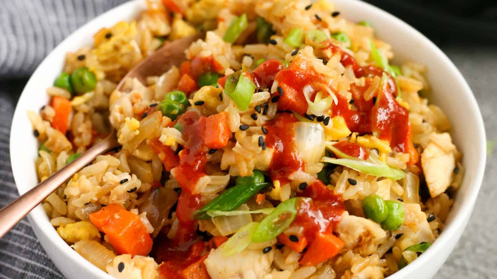 Fried rice in a bowl.