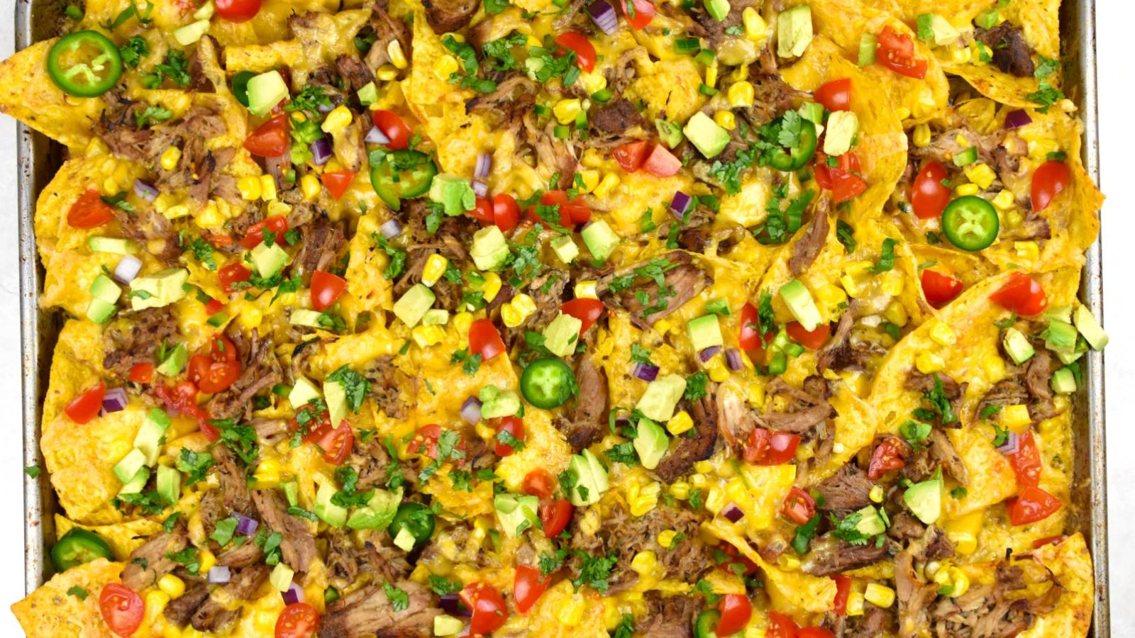 Nachos close up shot.