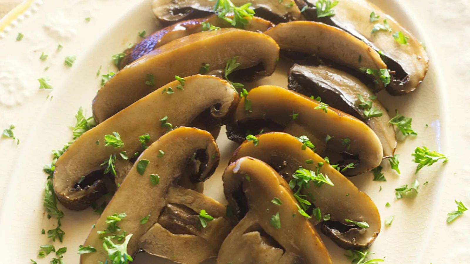 Mushrooms with garnish.