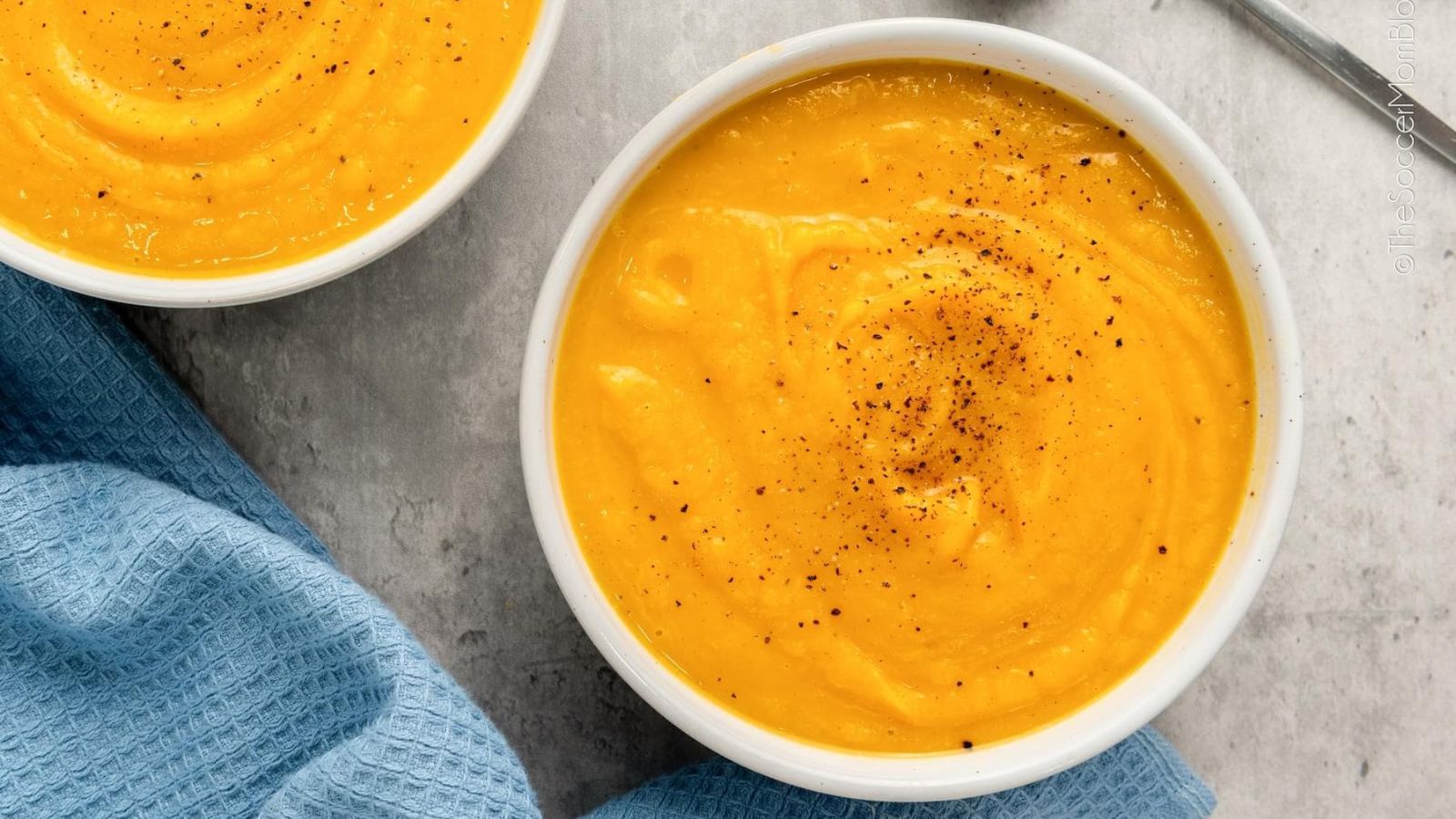 A bowl of squash soup.