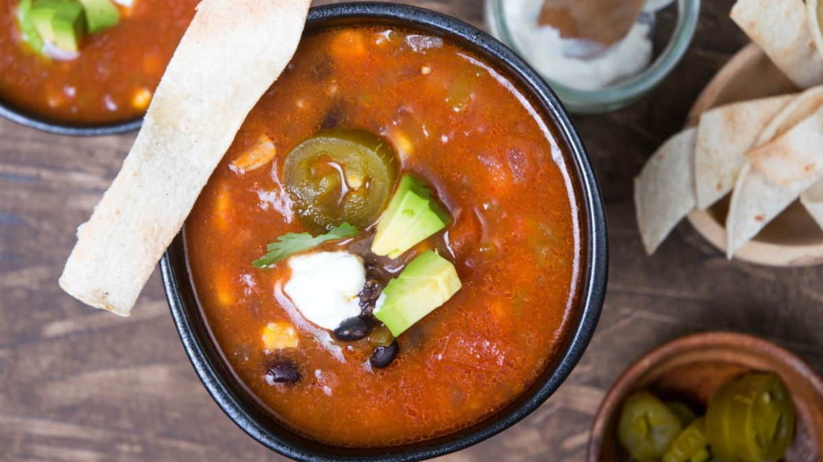 A bowl of soup.