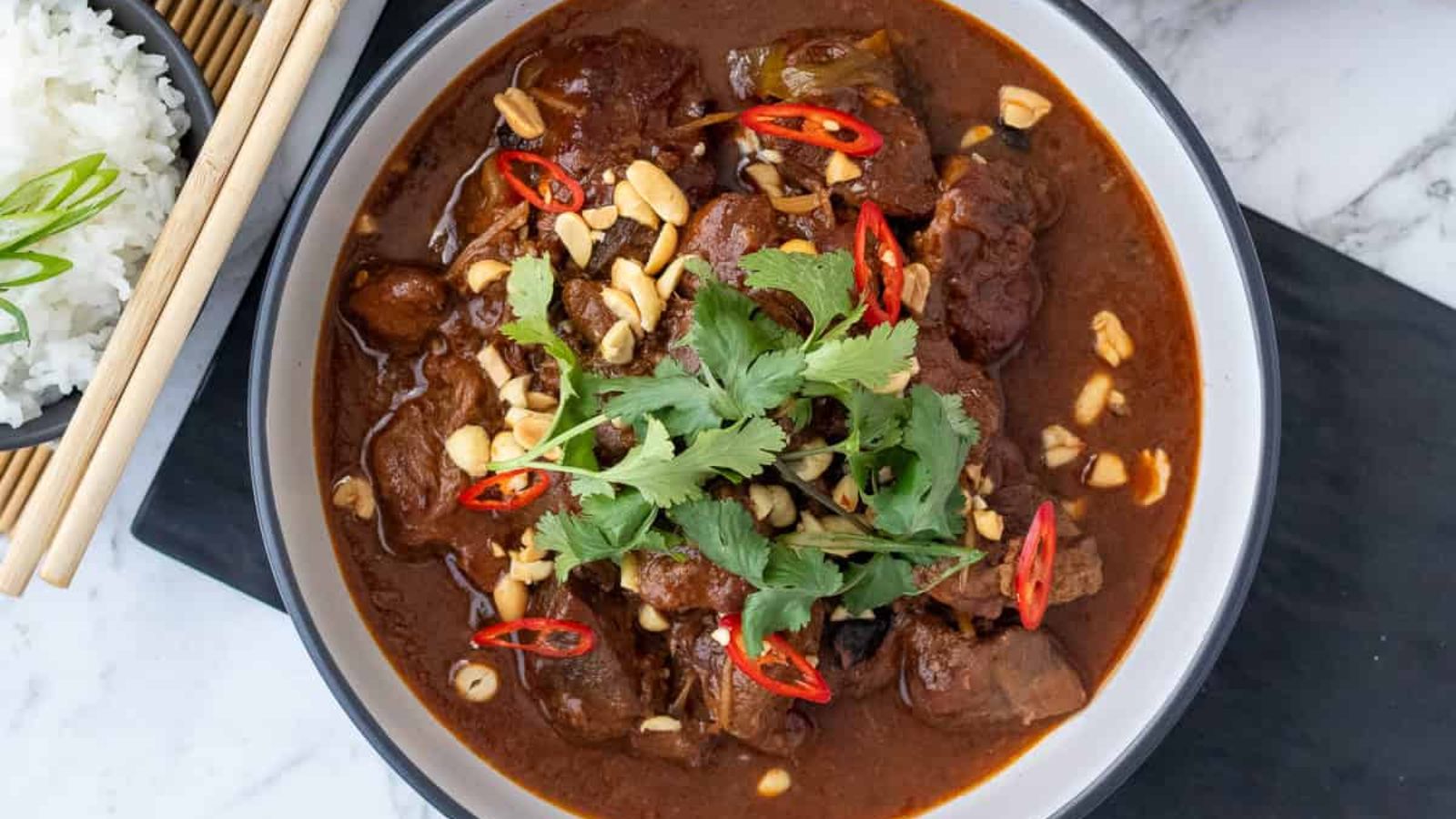 Lamb stew in a bowl.