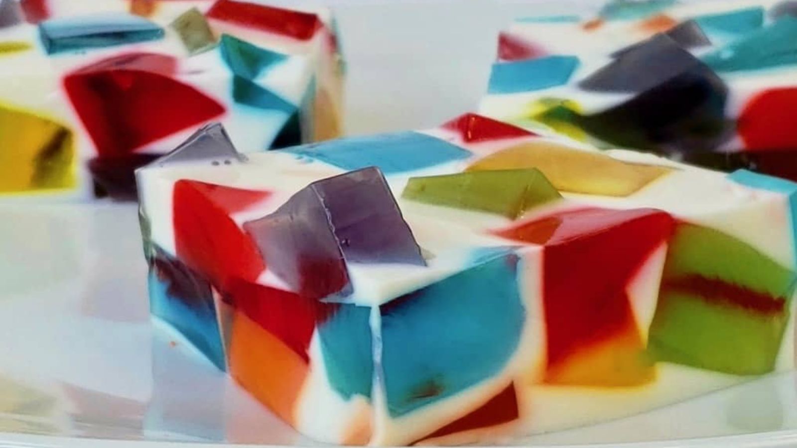 Jello salad close up.
