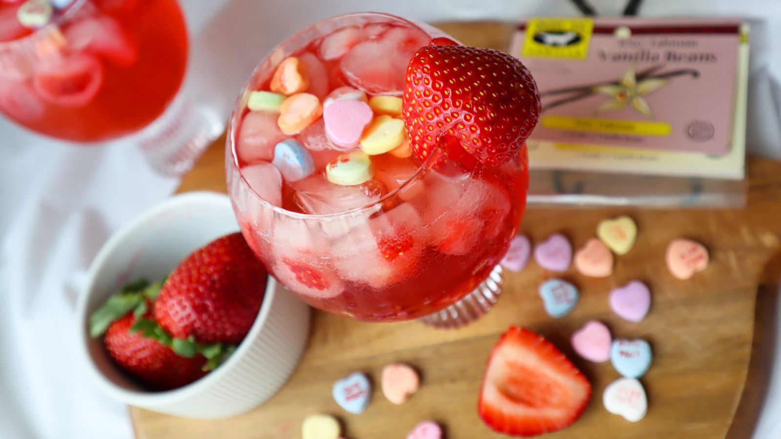 Strawberry margarita in a glass.