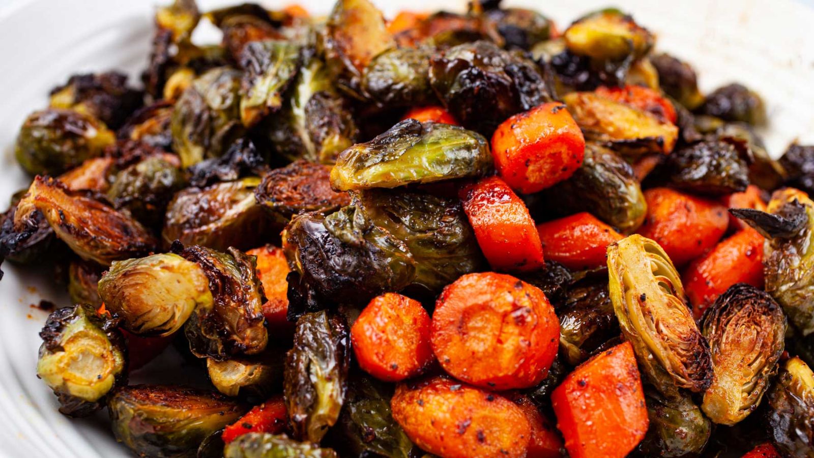 Roasted brussels sprouts and carrots.