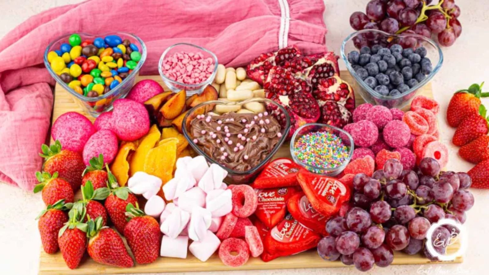 Dessert charcuterie on a board.