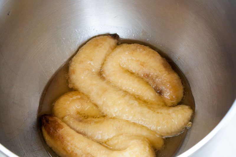 Bananas in a mixing bowl.