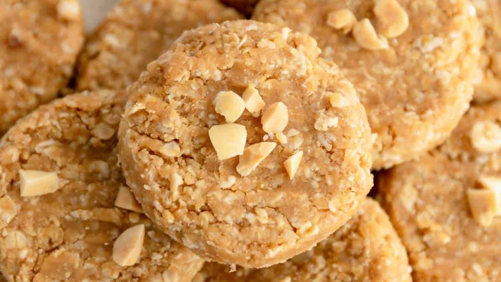Close up of peanut butter cookies.