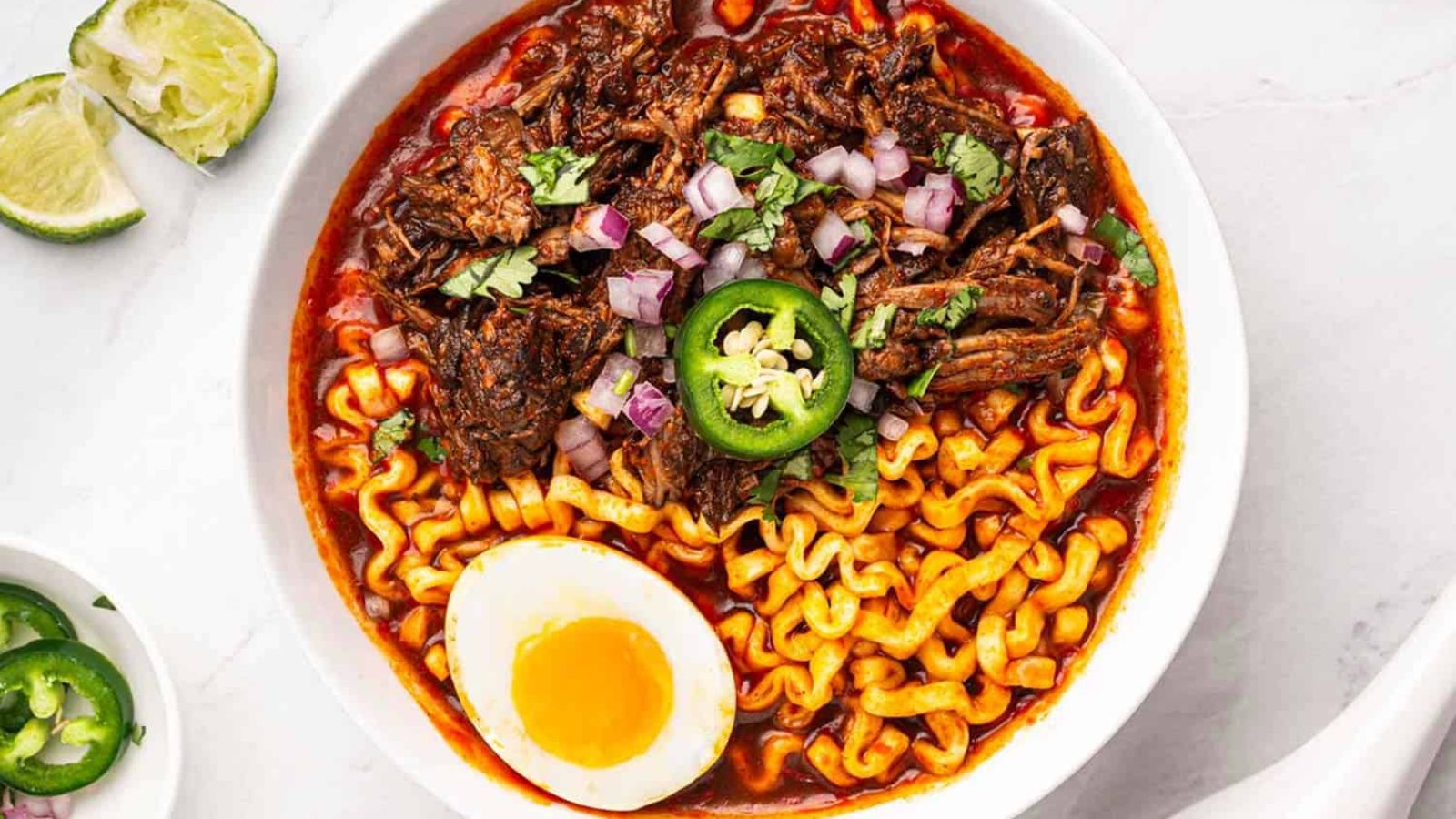 Ramen in a bowl.