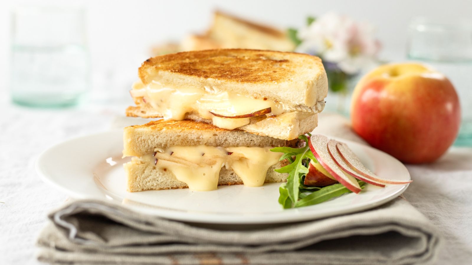 Grilled cheese on a plate.