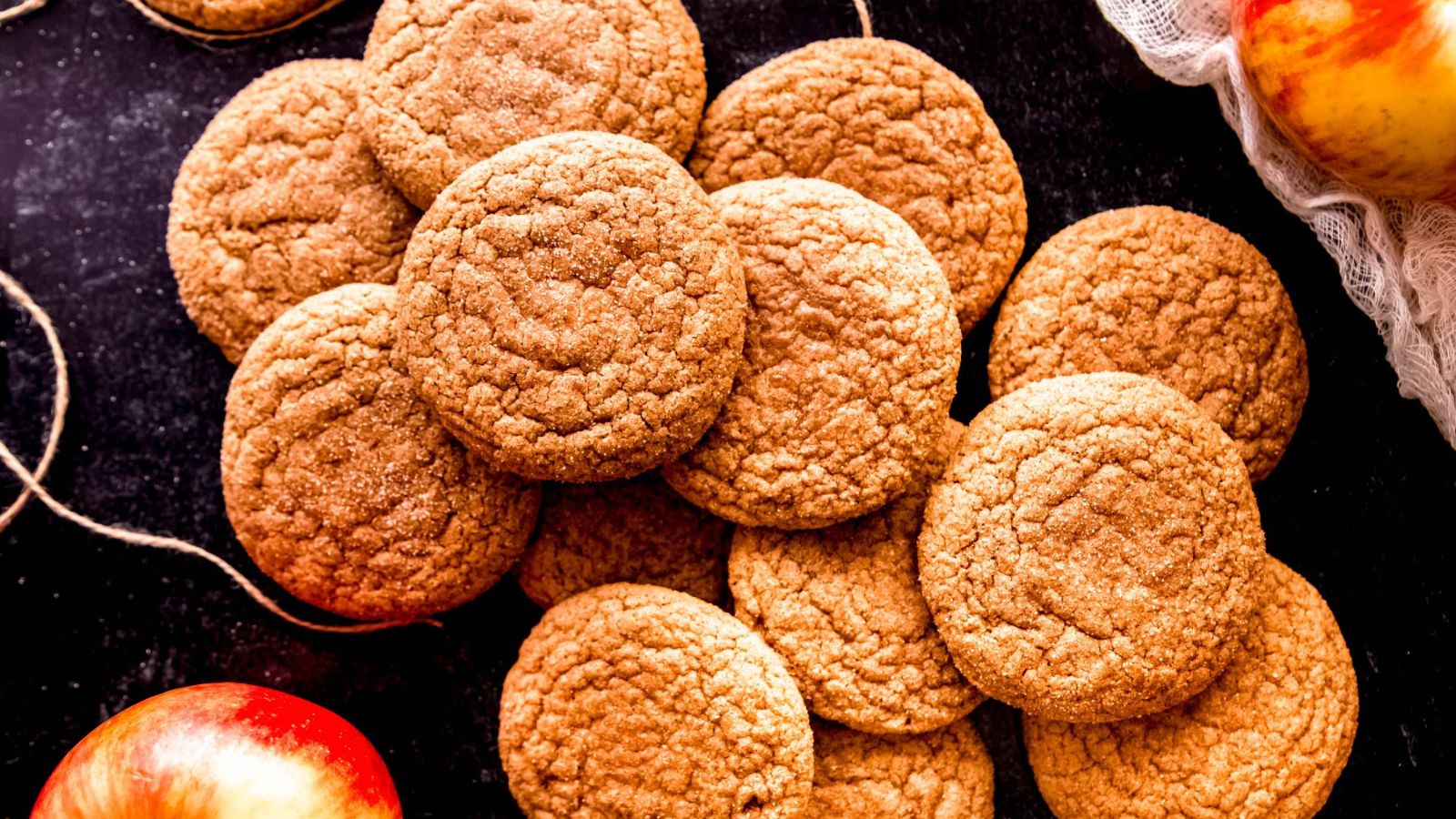Apple cider cookies on a tray.