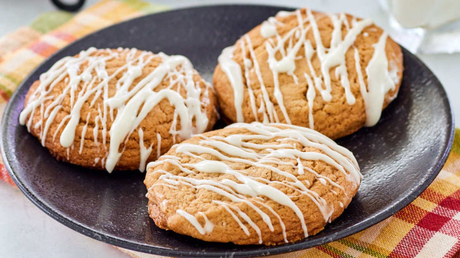 Cinnamon maple cookies on a plate.