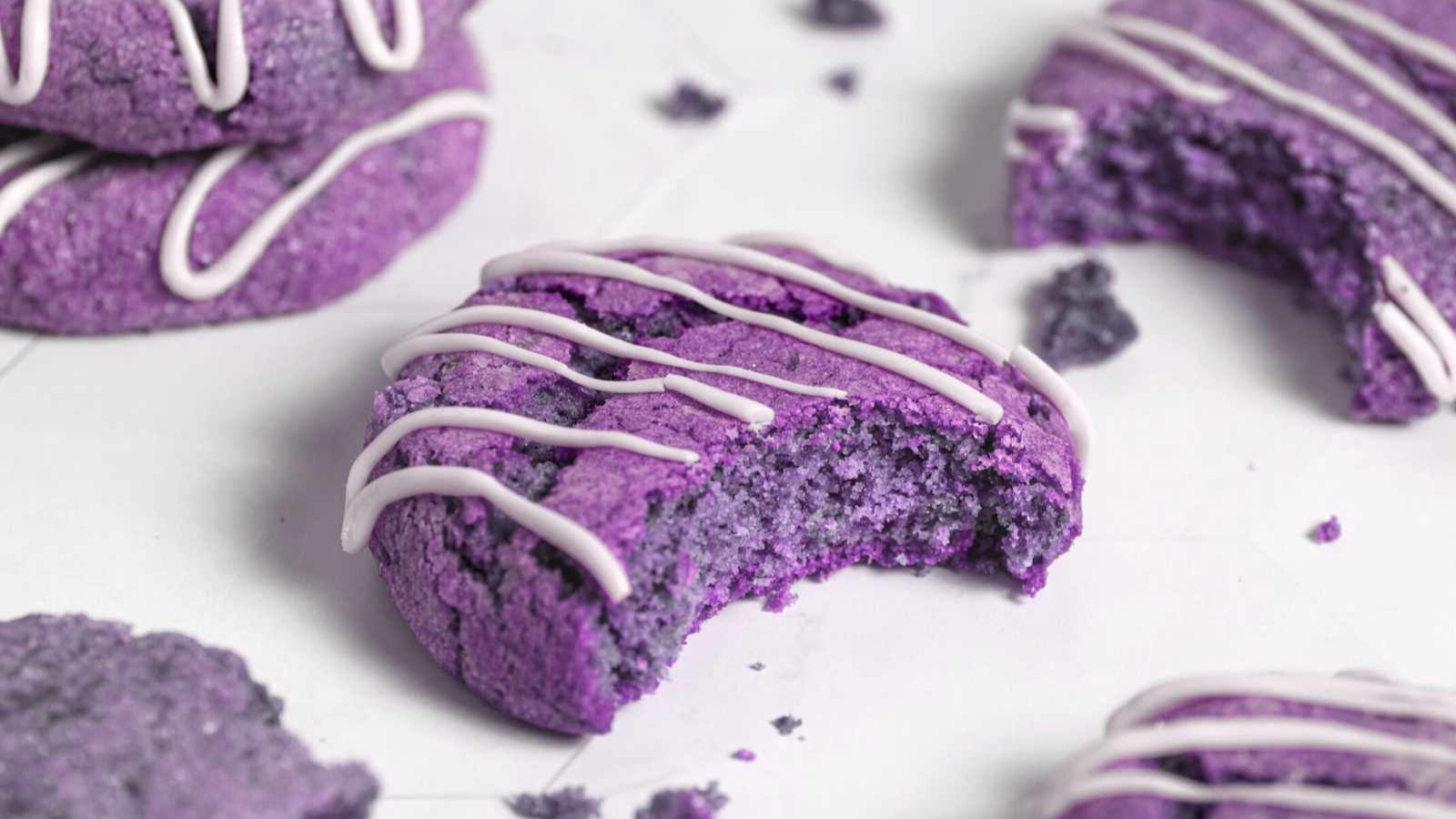 Ube cookies with bite.