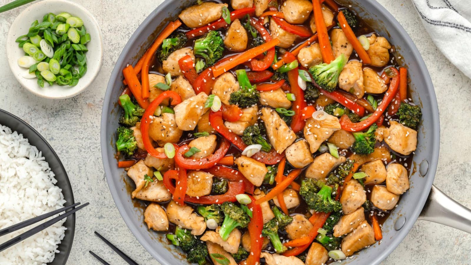 Chicken teriyaki in a pan.
