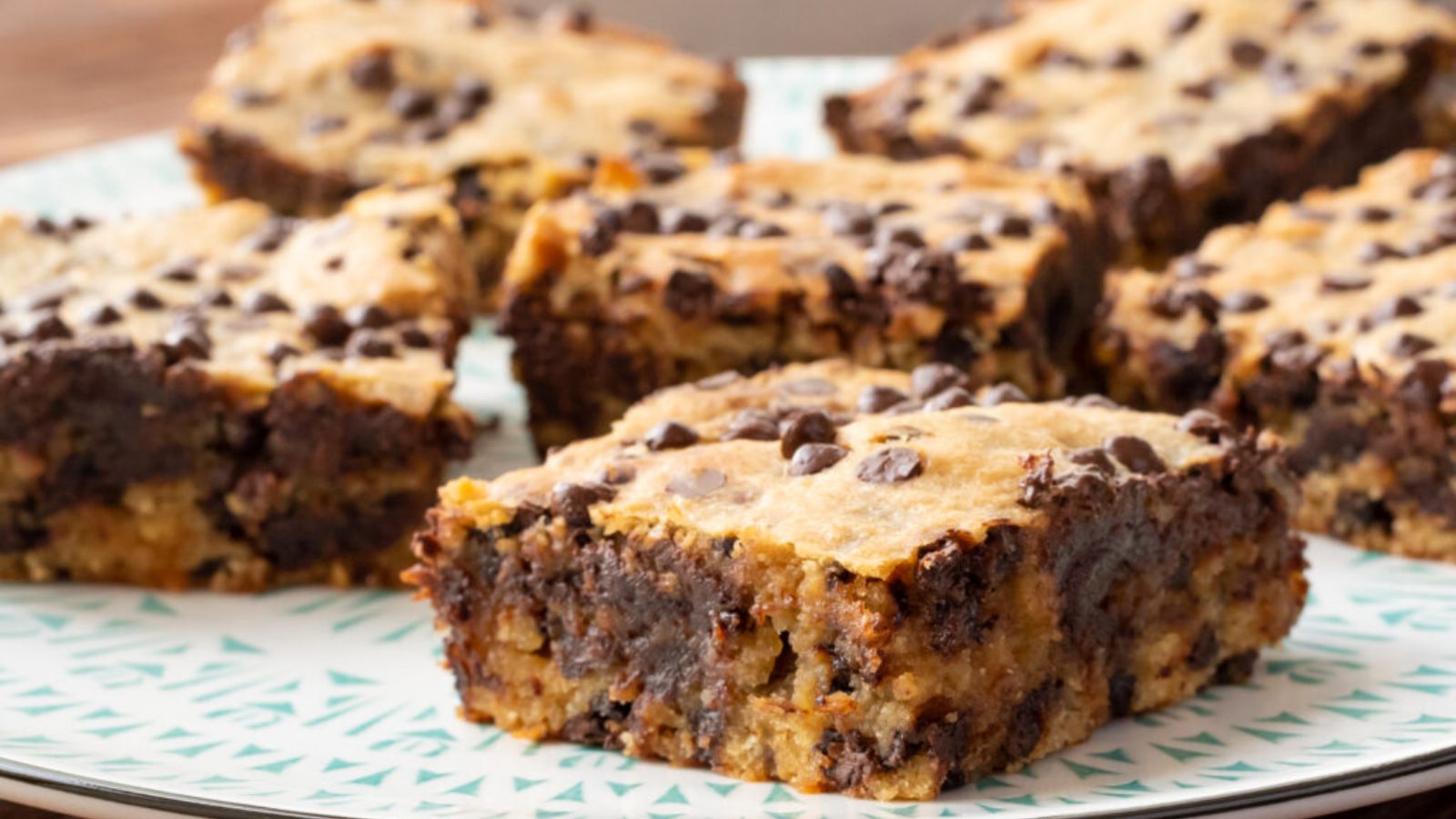 Chocolate brownies close up shot.