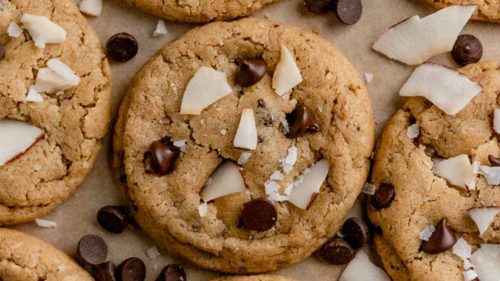 Chocolate chip cookies with coocnut.