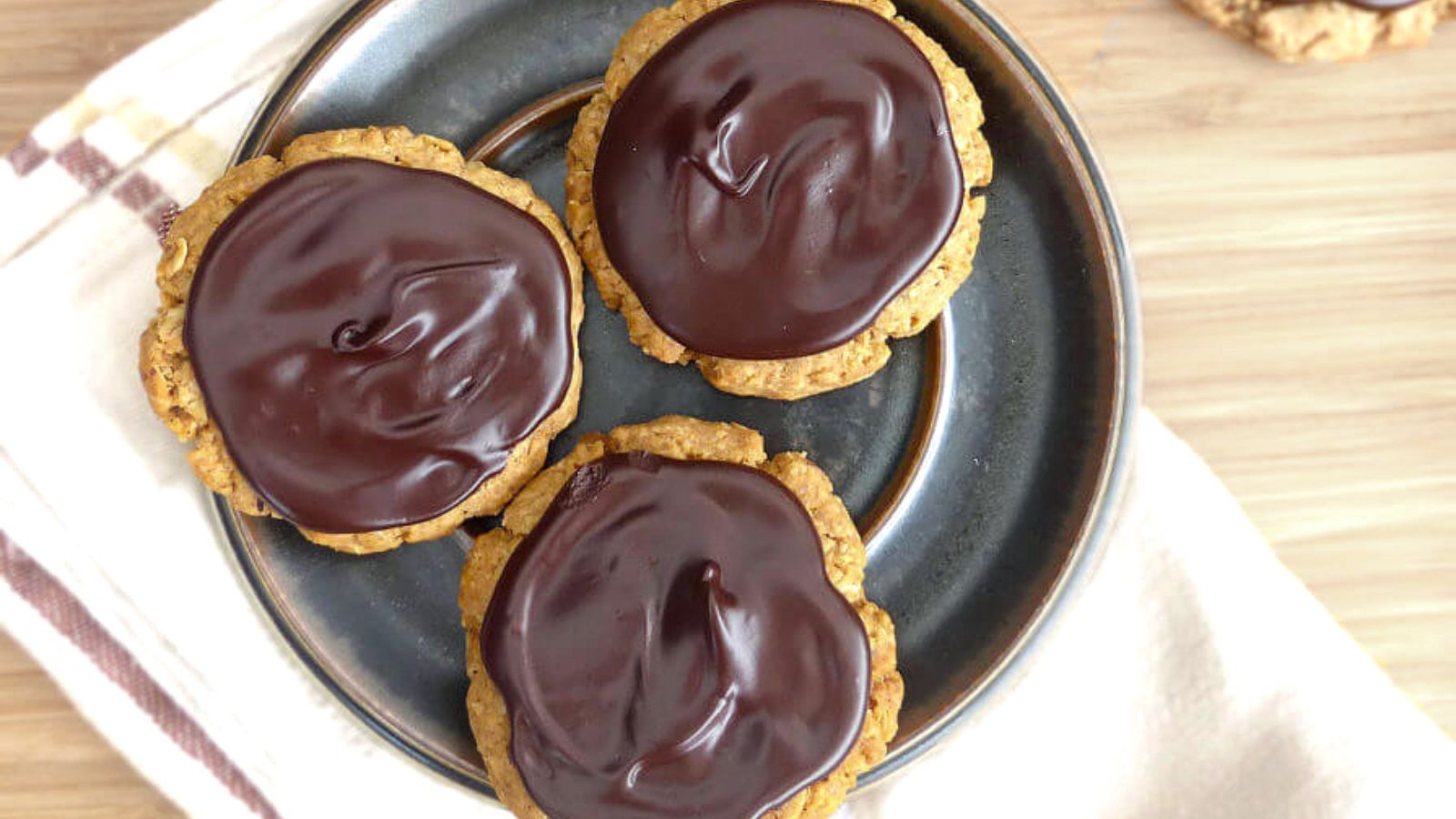 Chocolate cookies on a plate.