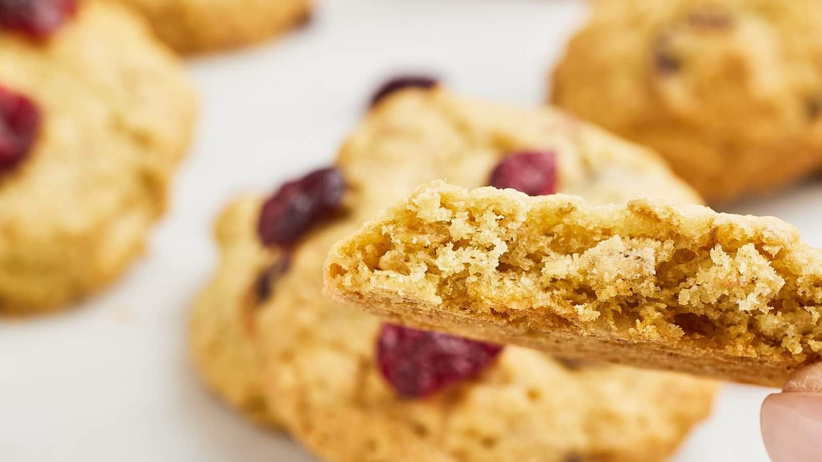 Oatmeal cookies with cranberries.