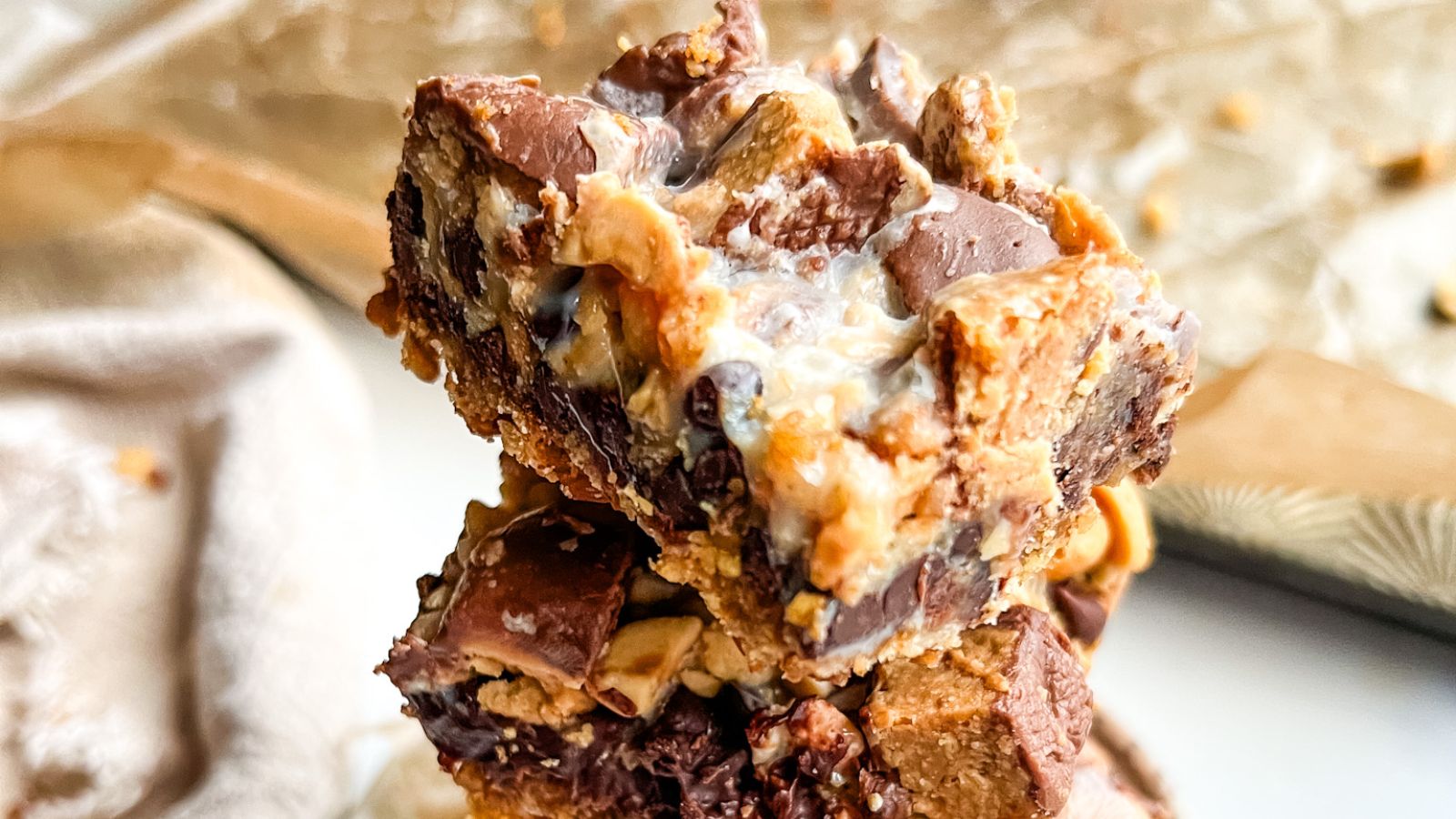 A stack of sweet and salty bars.