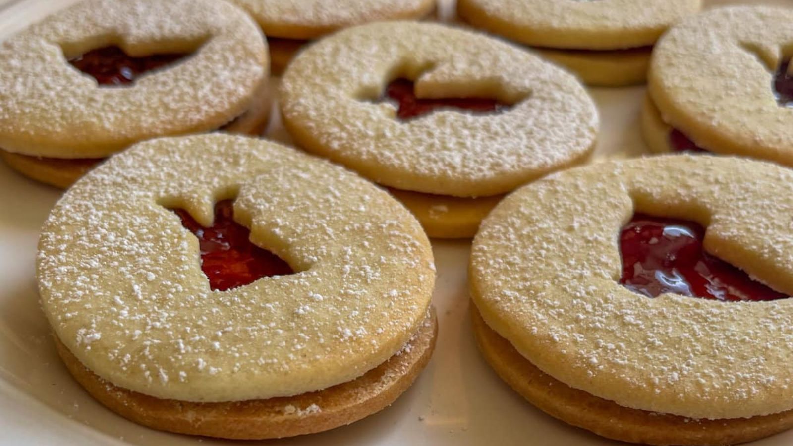Jam sandwich biscuits.