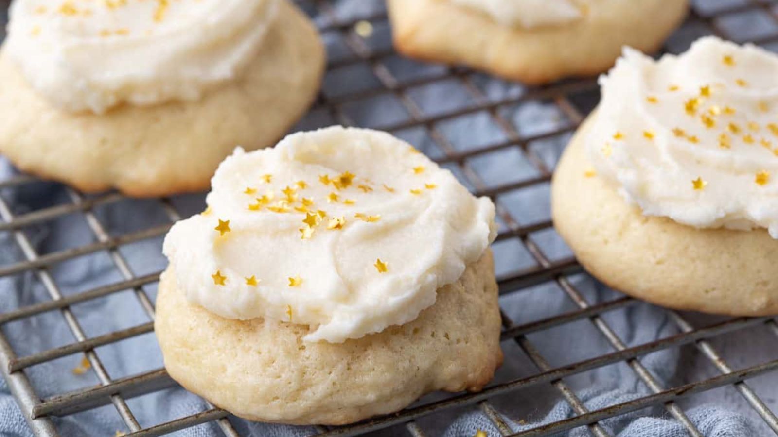 Cookies with sour cream on top.