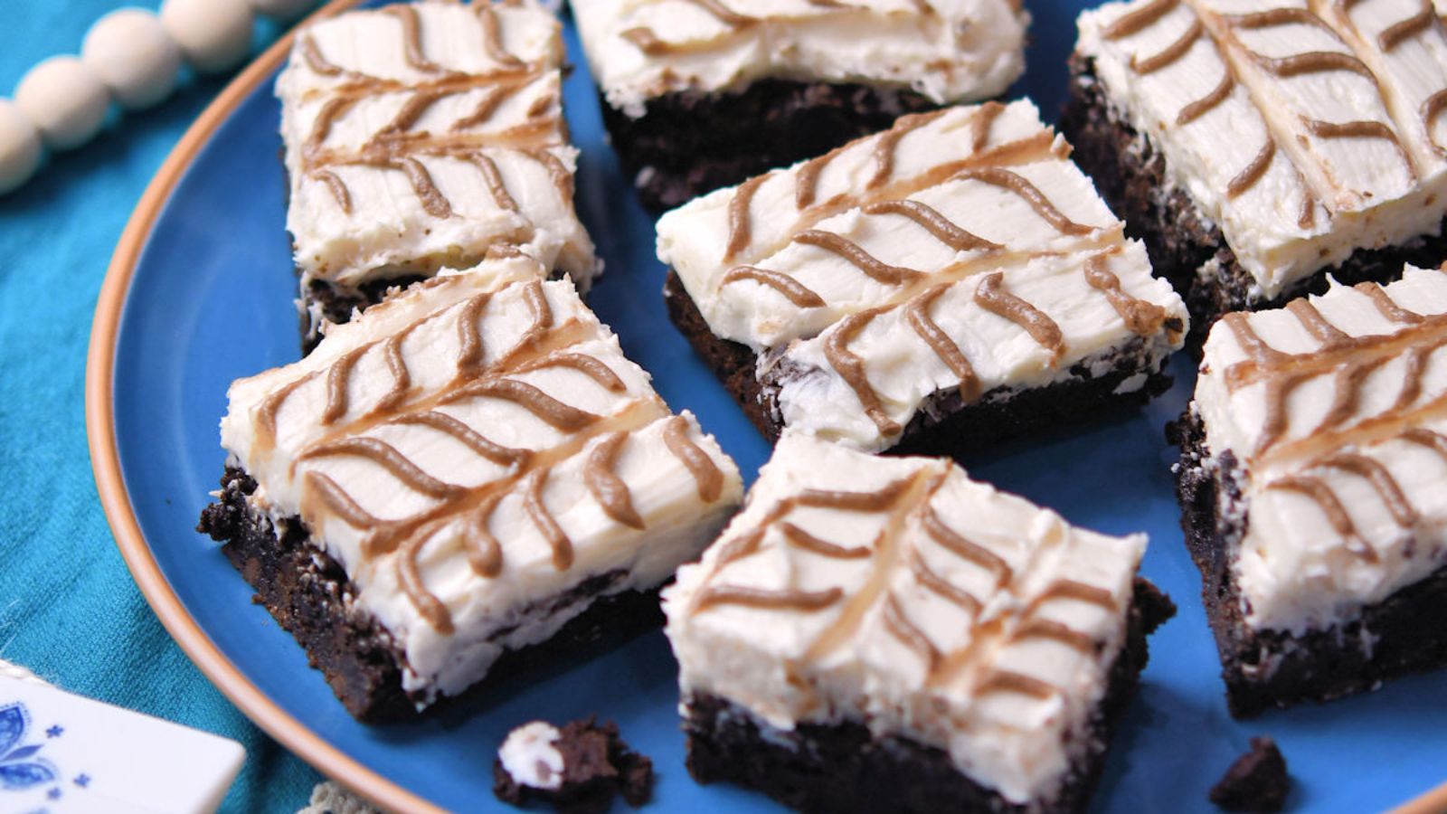 Cappuccino brownies on a plate.