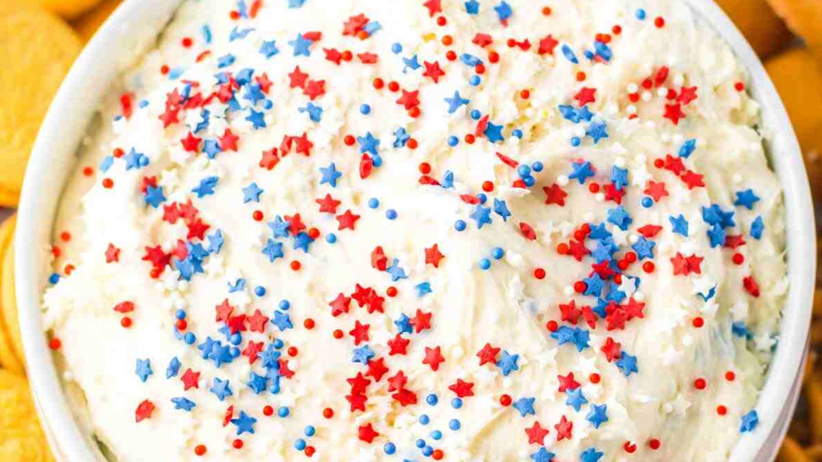 Funfetti dip in a bowl.