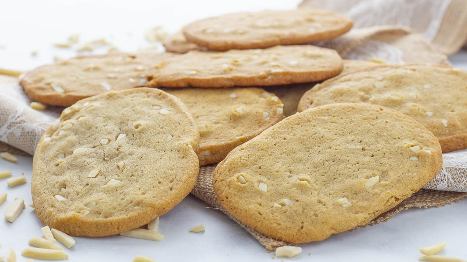 Icebox cookies on a white surface.