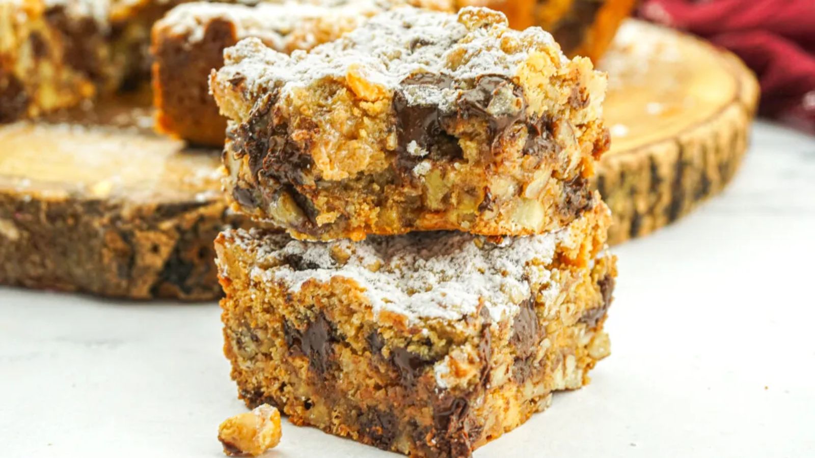 Cookie bars with pecans.