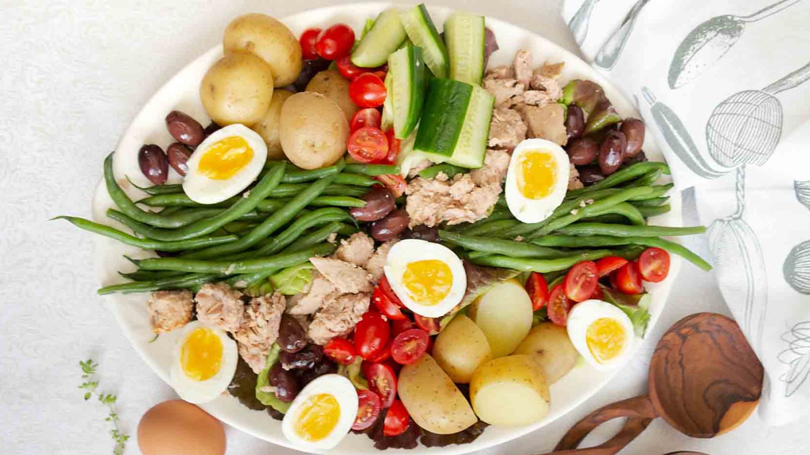 Salad on a plate.