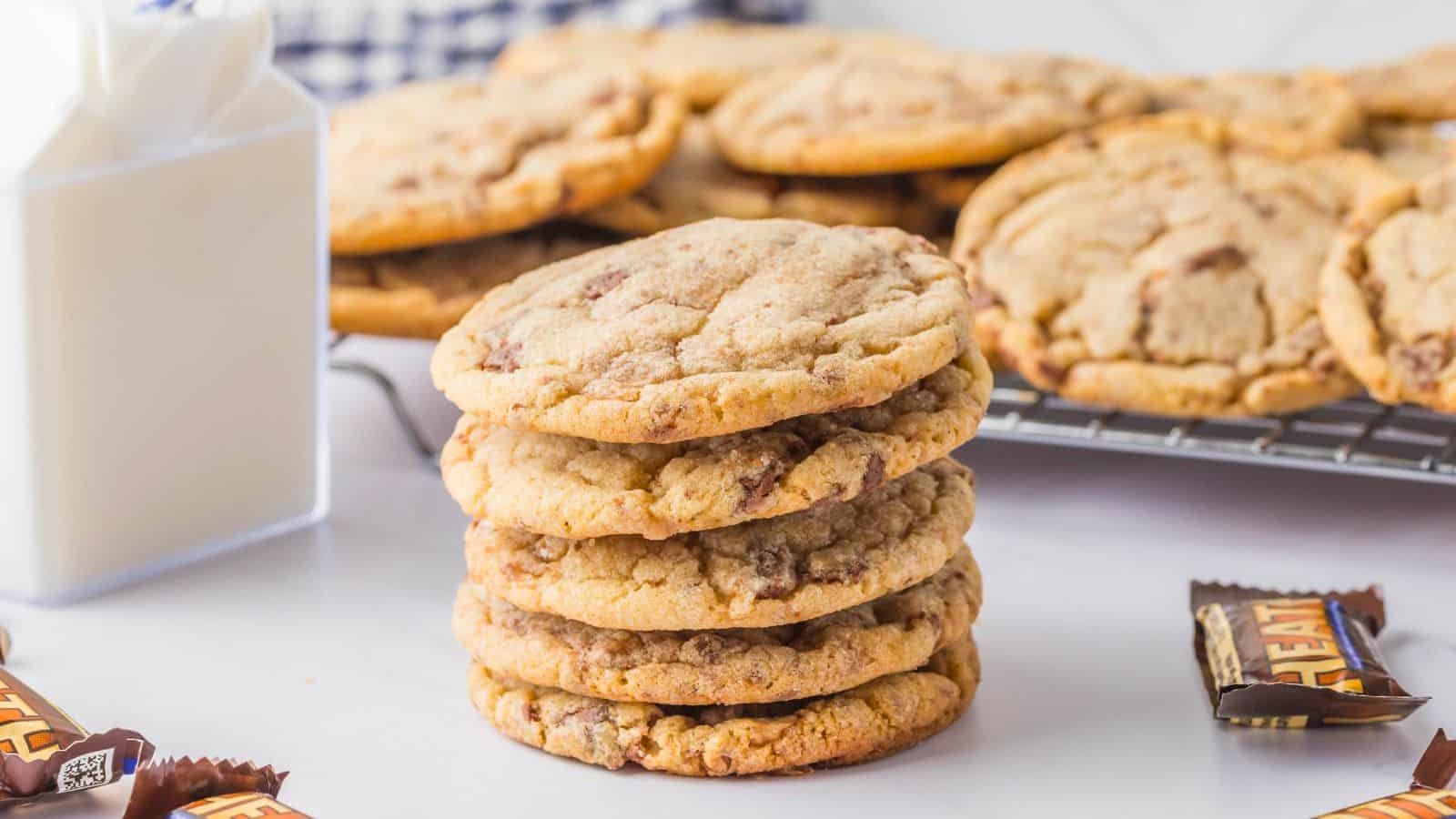 Stack of bar cookies.
