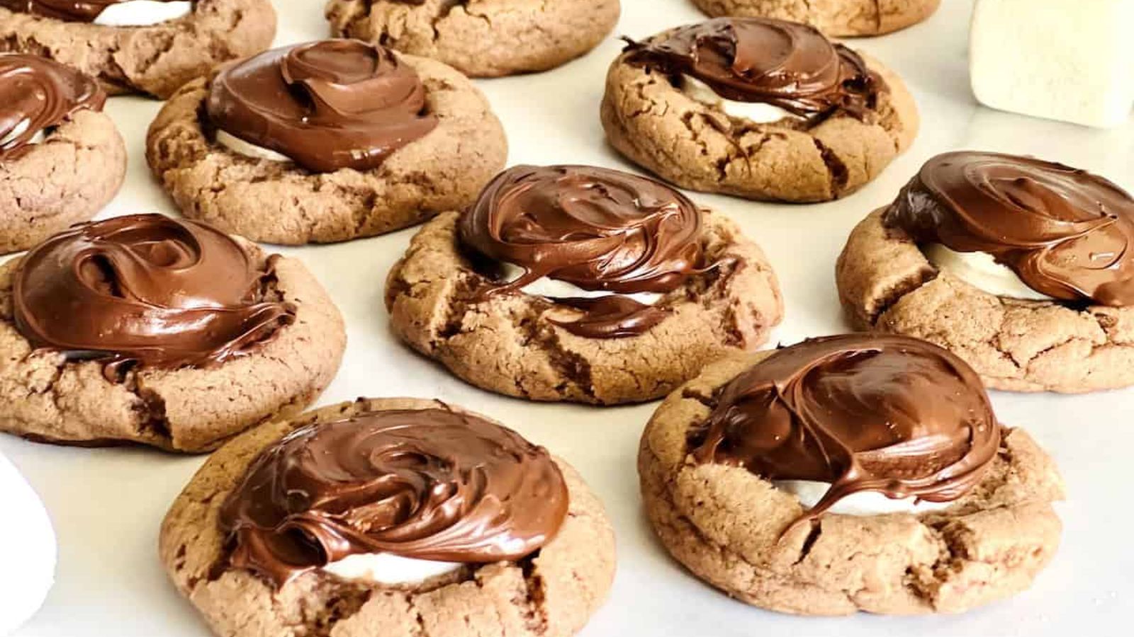 Cookies with chocolate on top.