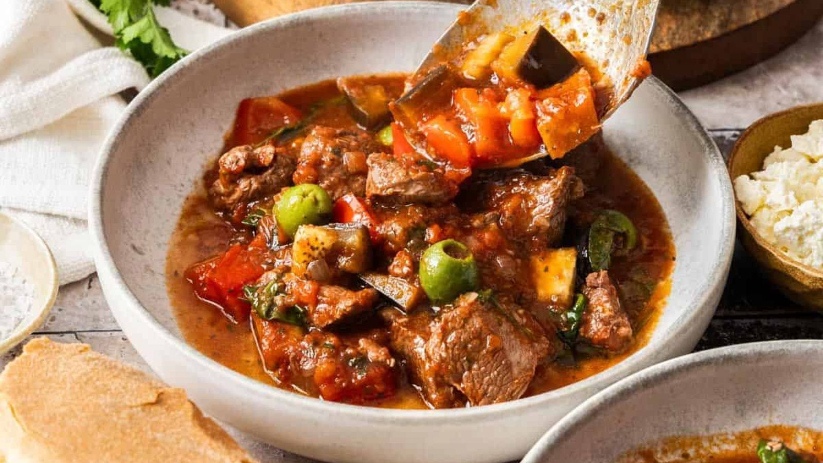 Lamb stew in a bowl.