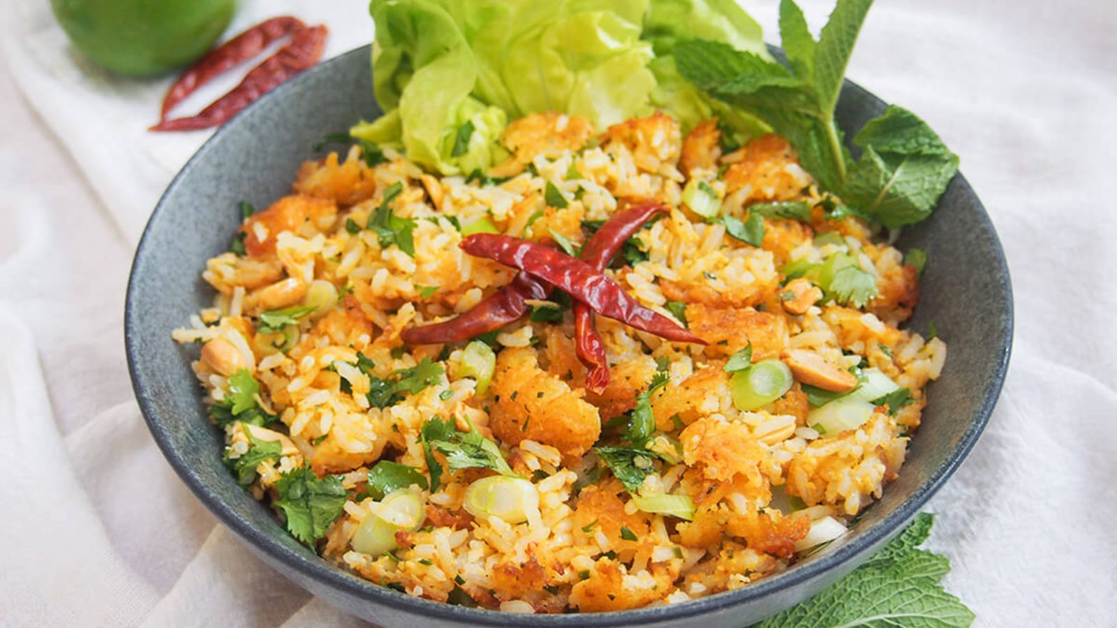 Rice salad in a bowl.