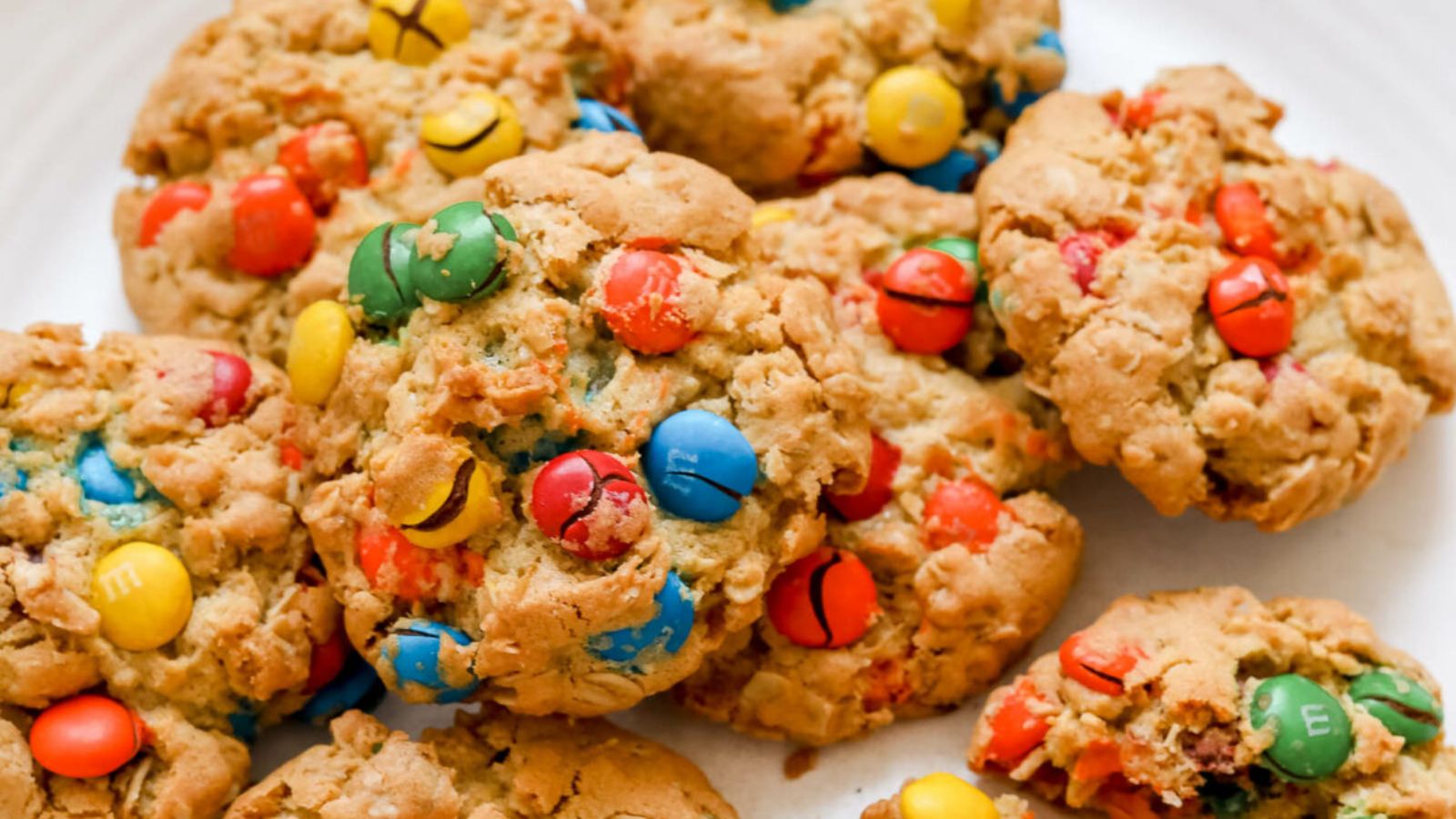 Oatmeal cookies with m&m's.