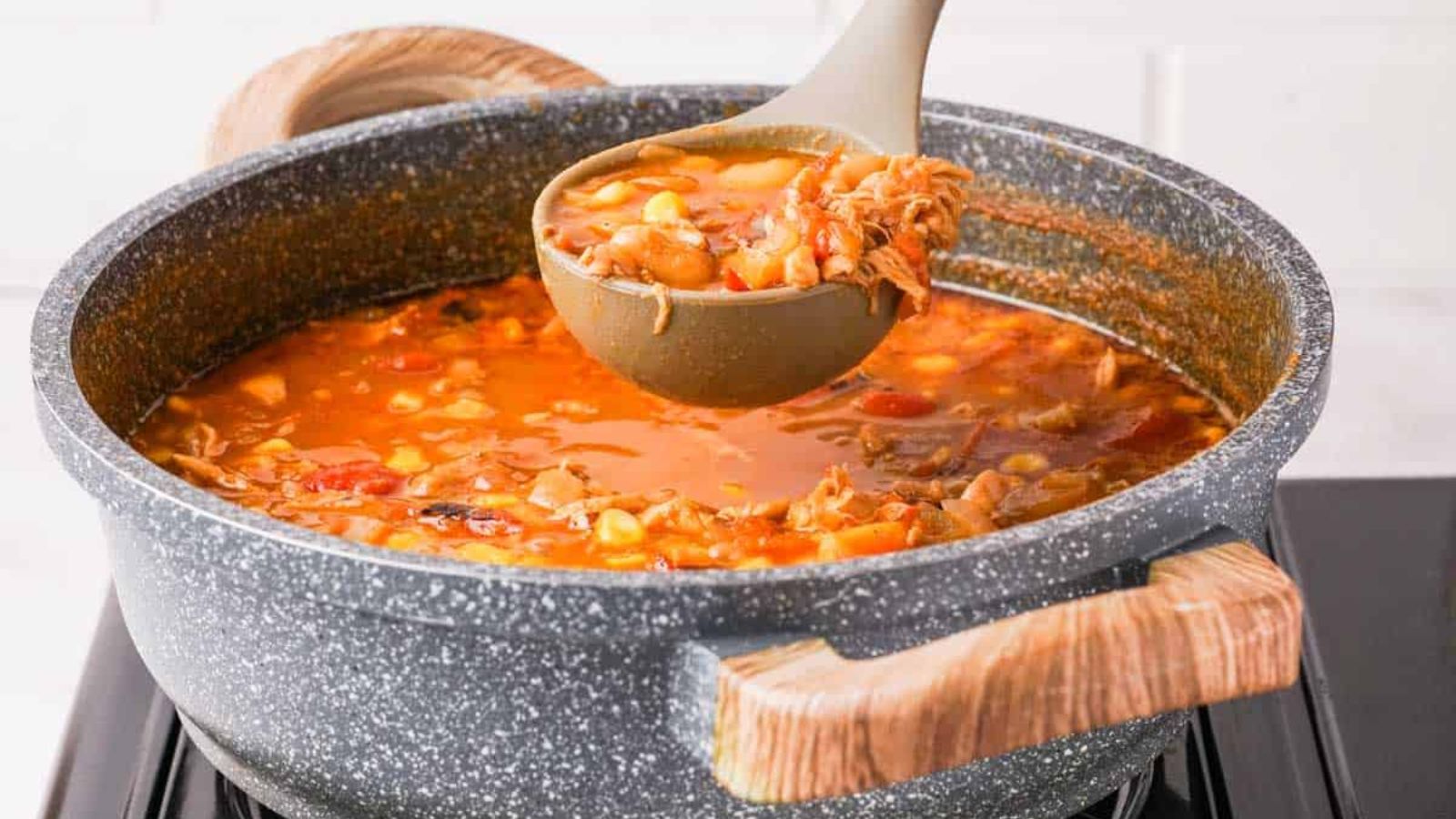 Brunswick stew in a pot.