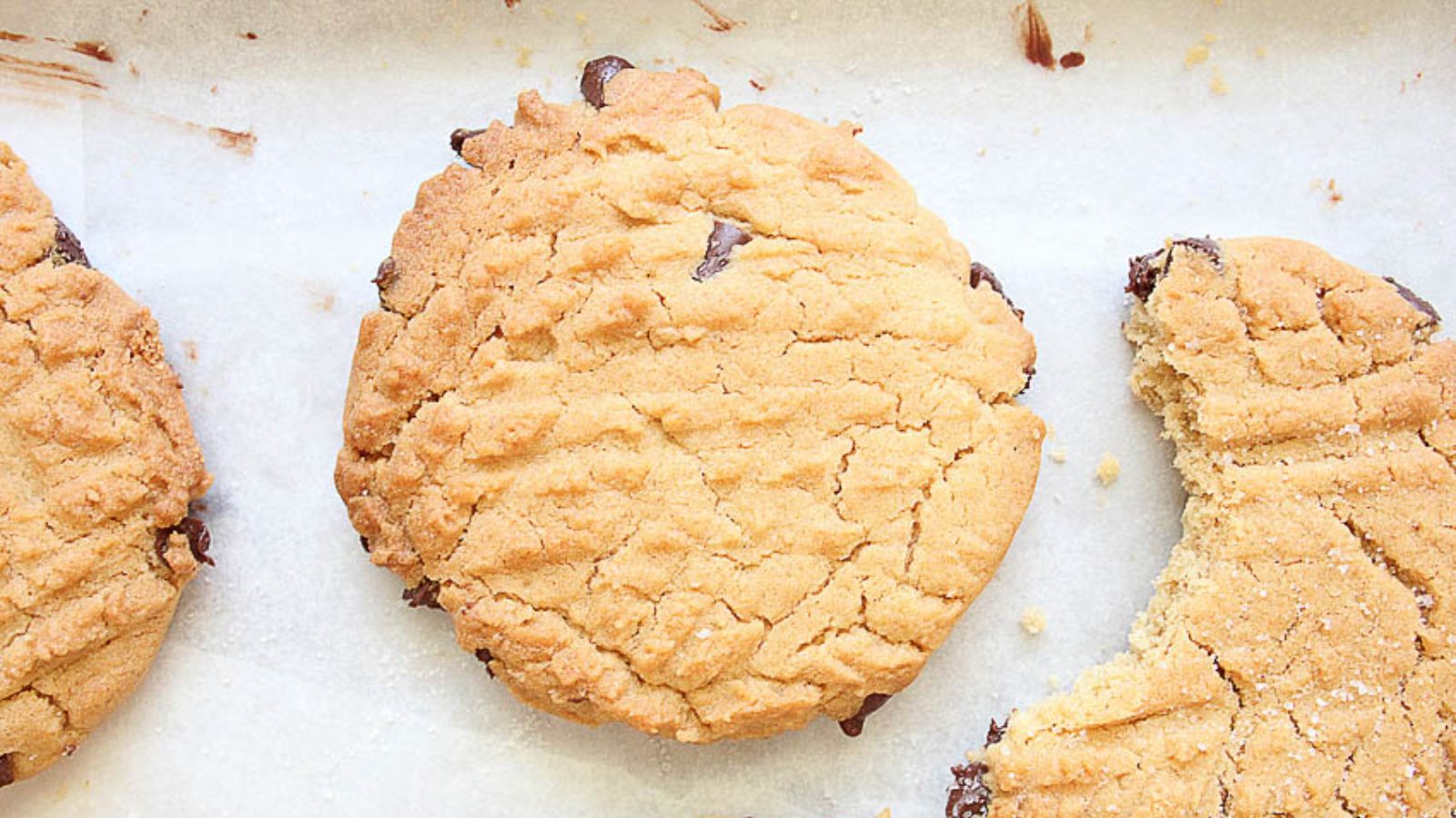 Peanut butter cookies with chocolate chips.