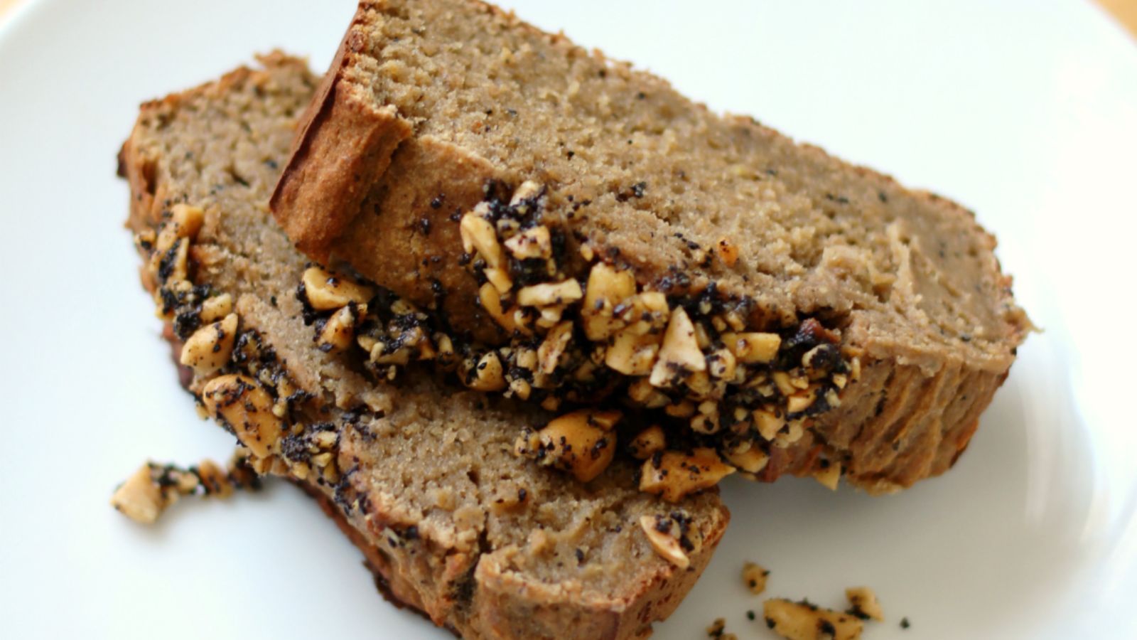Slices of banana bread on a plate.