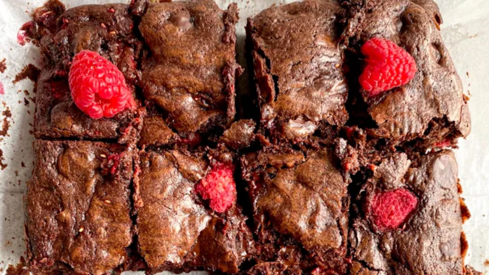 Brownies and raspberries.