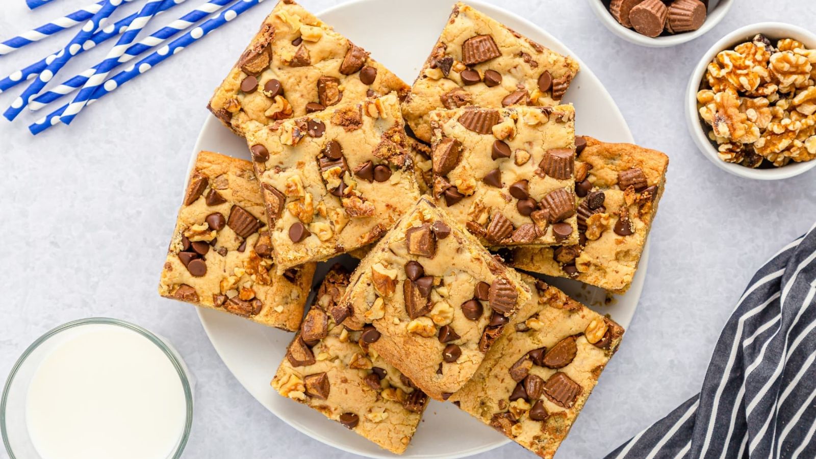Cookie bars on a plate.