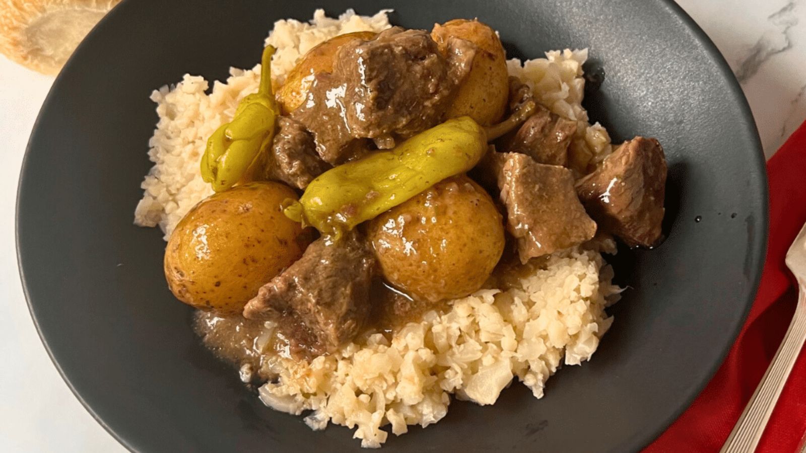 Stew on a plate.