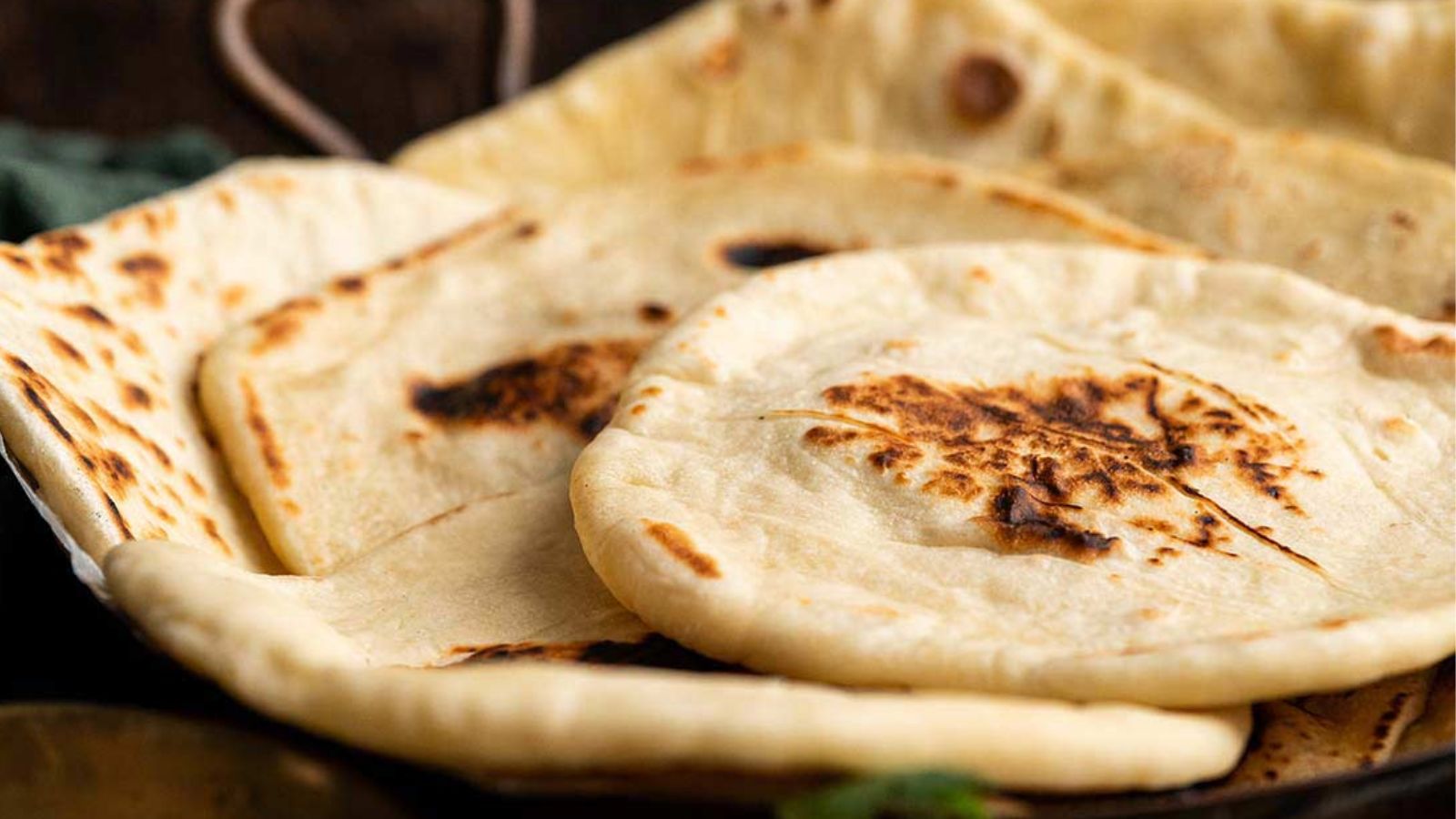Discard naan close up shot.