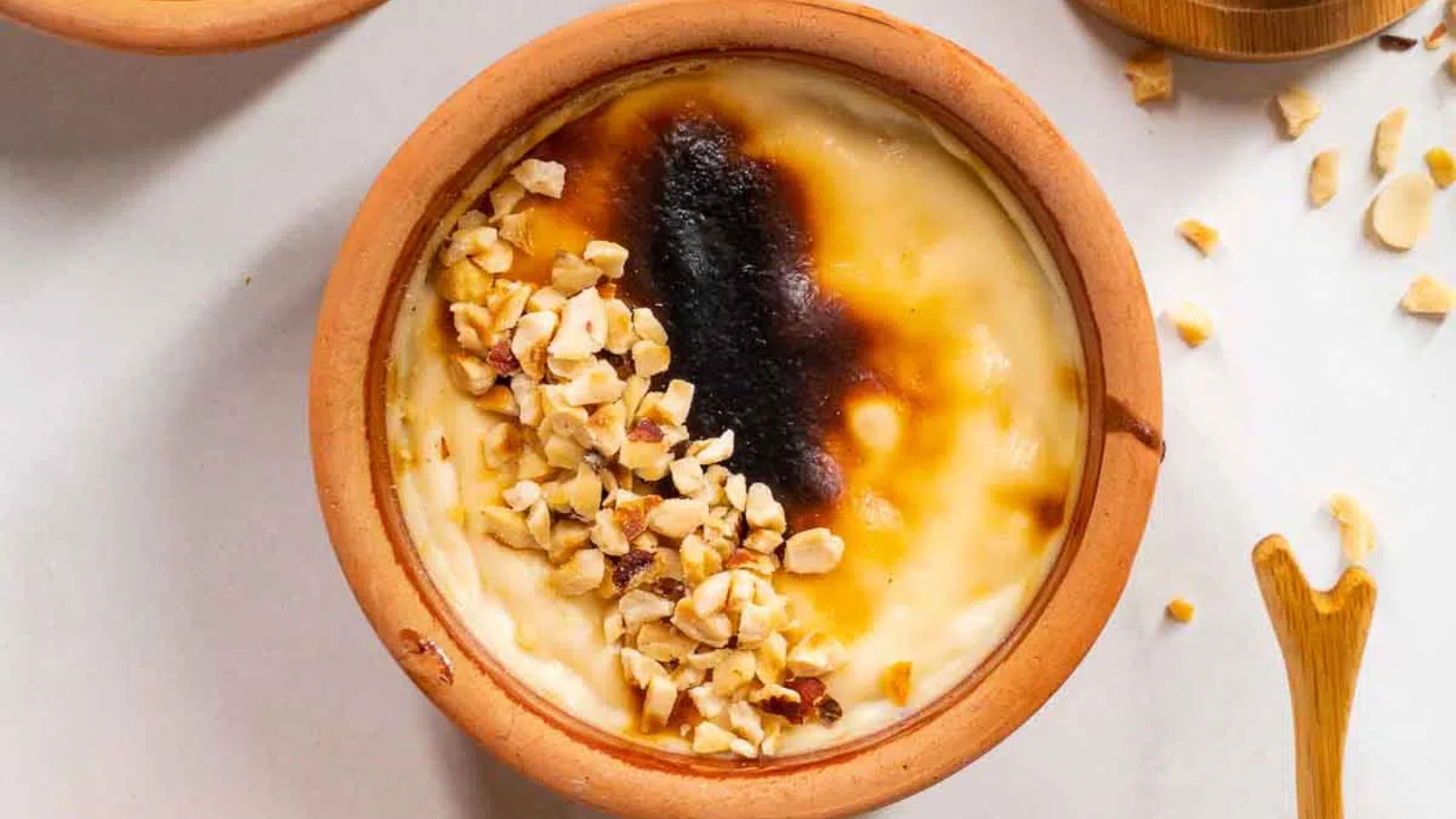 Rice pudding in a bowl.