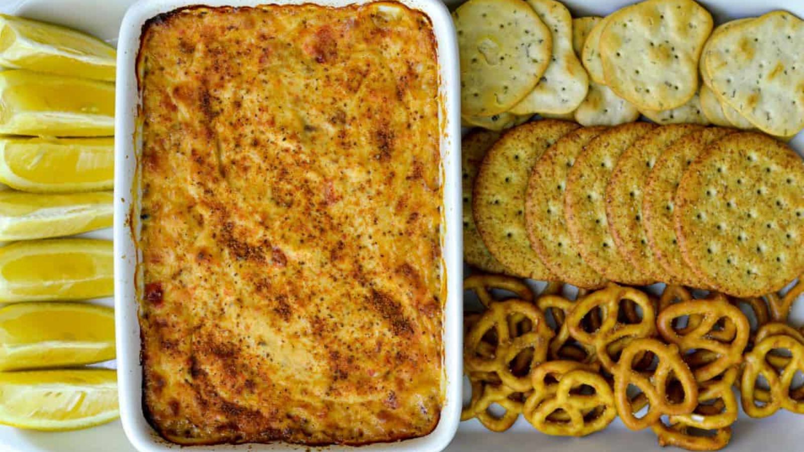 Tuna dip with biscuits.