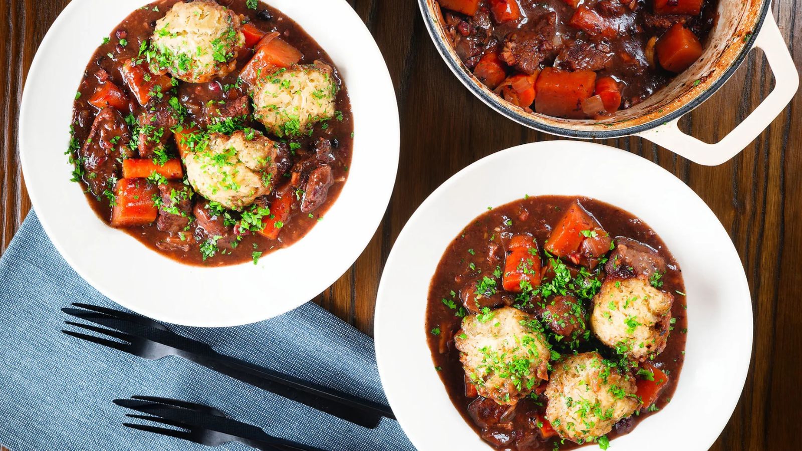 Two bowls of venison stews.