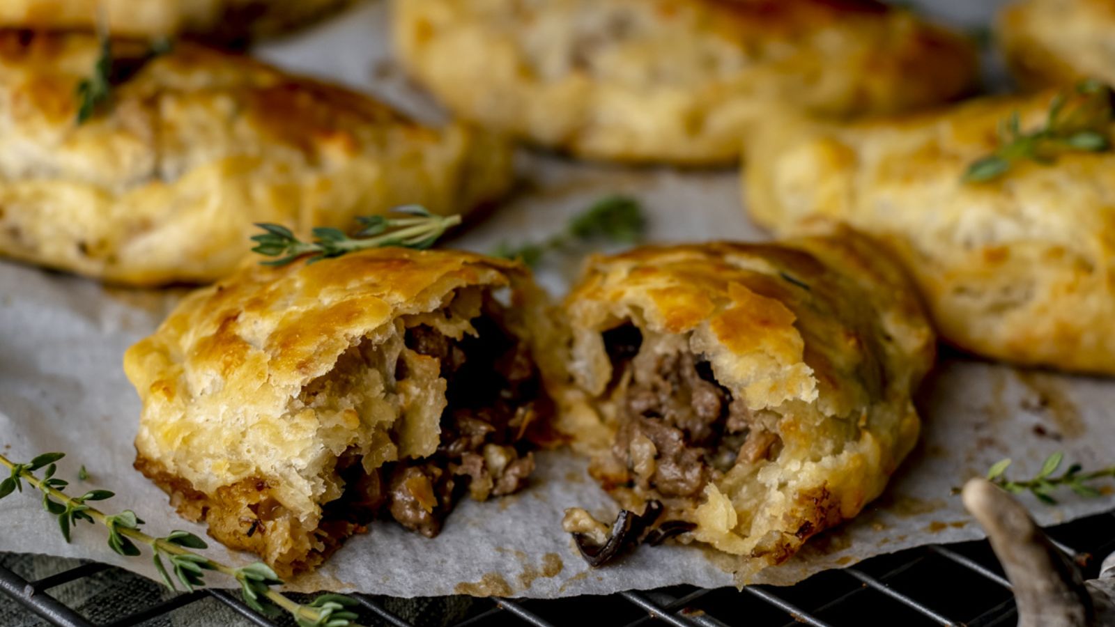 Venison and mushroom hand pies.