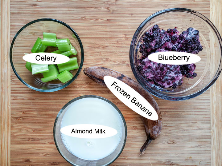 Ingredients for blueberry smoothie