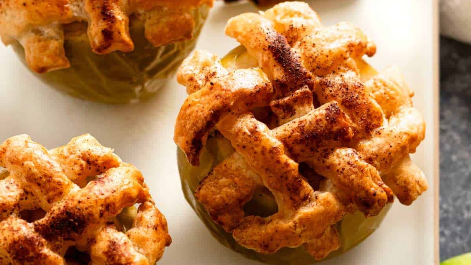 Baked apples on a plate.