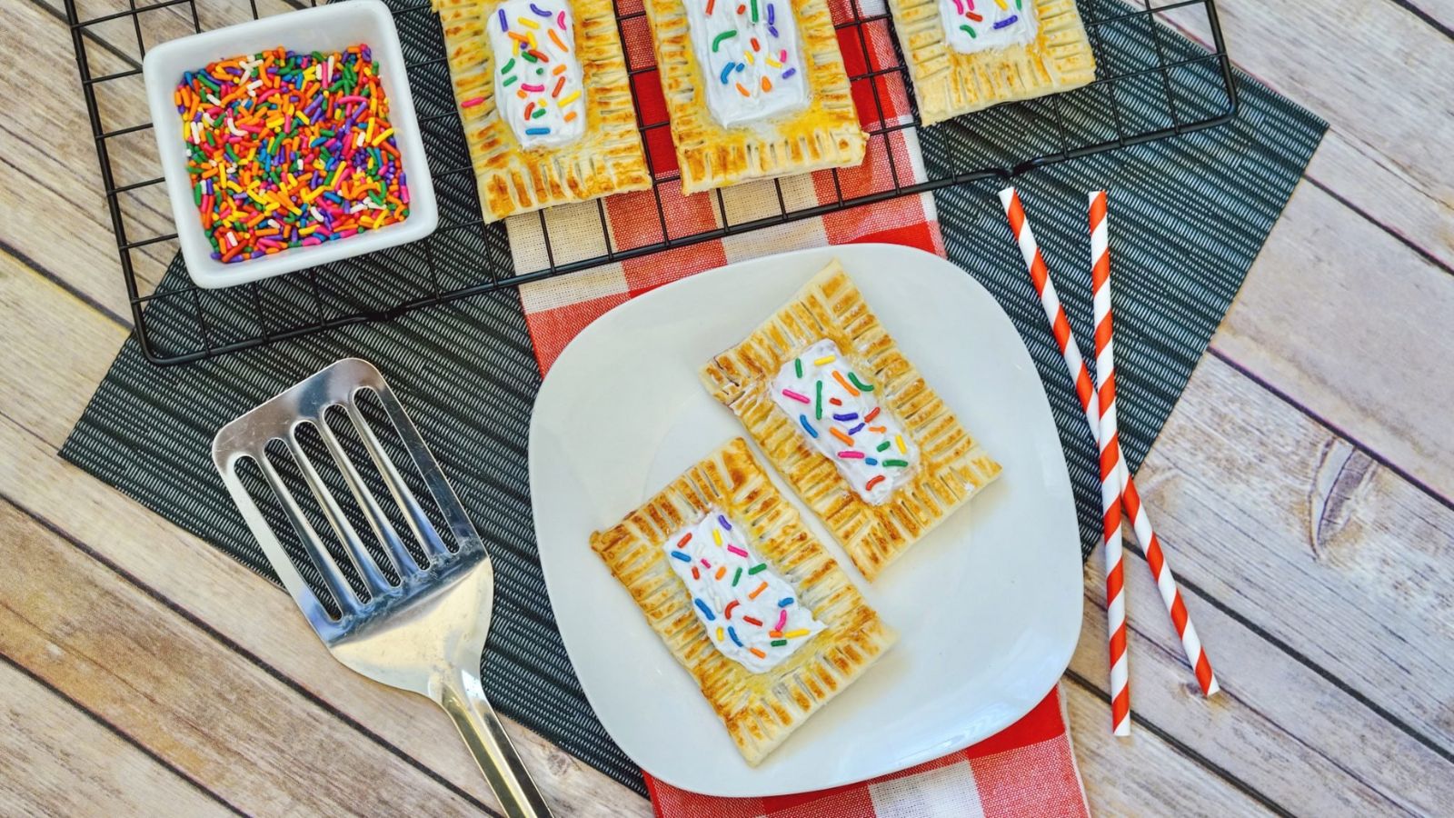 Breakfast pastries with sprinkles.
