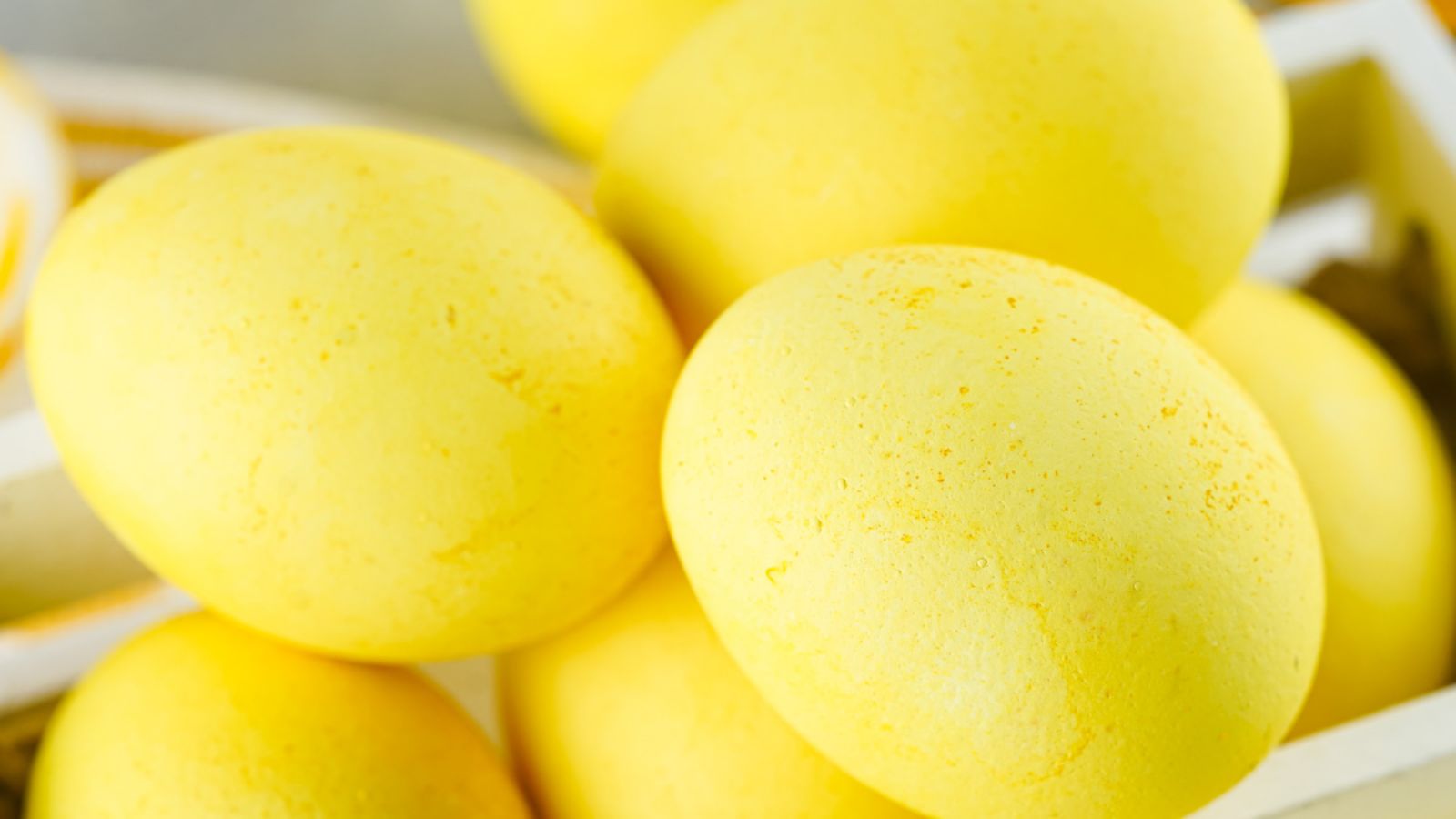 Easter eggs close up shot.